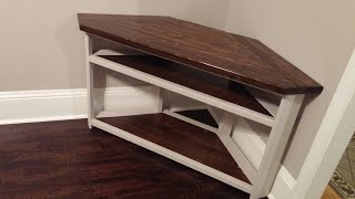 How to Make a Corner TV Stand Part II - Farmhouse Style Part II...