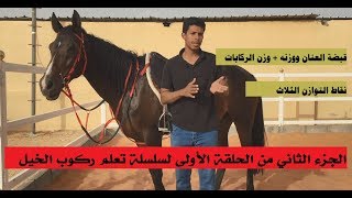 سلسلة تعلم ركوب الخيل الحلقة الأولى الجزء الثاني ( قبضة العنان - وزن العنان - وزن الركابات )