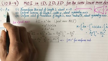 UP1 (10B—4) Moments of inertia in 1,2&3 dimensions with a single linear density