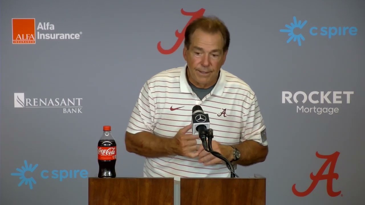 Nick Saban Postgame Press Conference Utah State YouTube