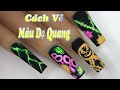 Glow Me Halloween Nails Design For Beginner | Vẽ Màu Dạ Quang | Youtube New Nails