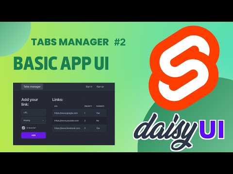 Basic app UI with SvelteKit & DaisyUI | Tabs Manager #2