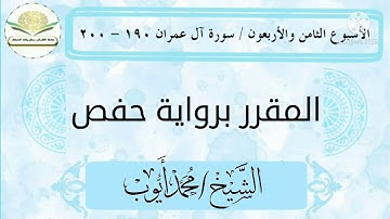 سورة آل عمران ١٩٠ - ٢٠٠ برواية حفص للشيخ محمد أيوب