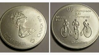 1976 Montreal Olympics BIKING 10 Dollars Coin VALUE