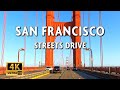San francisco streets california usa  driving with live street sound  4k