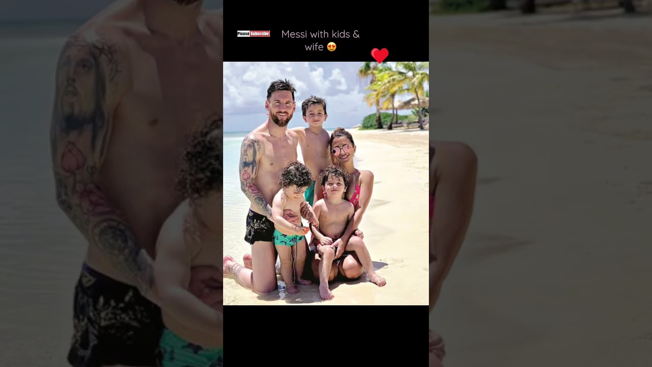 Messi with his kids and beautiful wife Antonela 