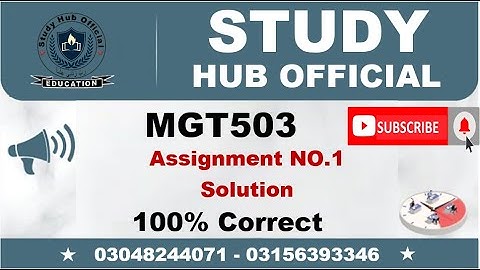 MGT503 Assignment 1 Solution Fall 2022, MGT503 Assignment 1 solution 2022, MGT503 assig 1 fall 2022