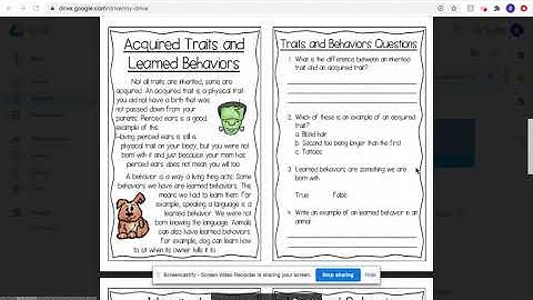 Inherited Traits, Learned Behaviors, Instincts