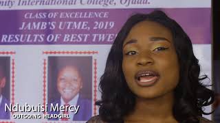 UDUBISI MERCY Outgoing Head-Girl of 2018/2019 Session gave her farewell speech.