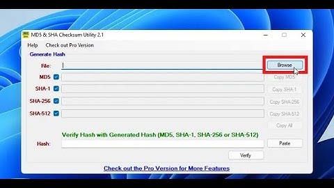 HOW TO USE THE MD5 & SHA CHECKSUM UTILITY