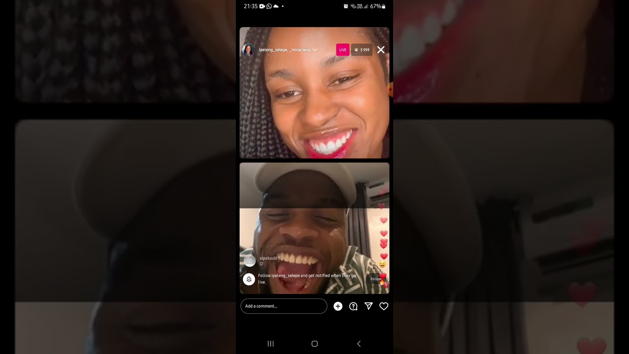 ipeleng and Miracle instagram live