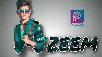 Name Text photo Editing||PicsArt Editing||Letter portrait effect in PicsArt||Azeem editing zone