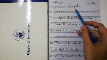 Grade V Computer Unit #5  More about Word Processing Q#1,2 4th Dec 2020