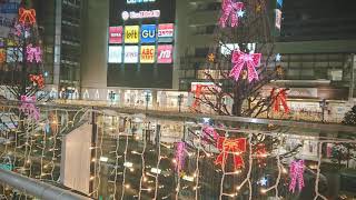 所沢駅のイルミネーション、2019年12月4日、xperia movie criator