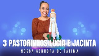 Santinha Nossa Senhora De Fátima - Com os 3 Pastorinhos Lúcia, Francisco e Jacinta 1° parte