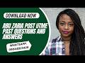 ABU Zaria Post UTME Past Questions and Answers 2026 PDF Download | ABU Screening Prep