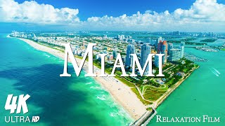 FLYING OVER Miami 4K - Relaxing Music Along With Beautiful Nature Videos - Nature 4k Video UltraHD
