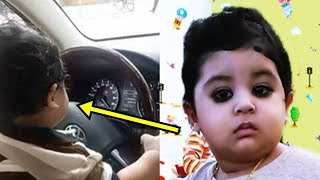 শাকিব খান জুনিয়র এর গাড়ি চালানোর ছবি নিয়ে তোলপাড় । shakib khan baby abram khan joy cute driver