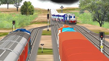 Single Line Crossings & Overtake IN MSTS TRAIN SIMULATOR  |  INDIAN RAILWAYS TRAIN SIMULATOR GAME