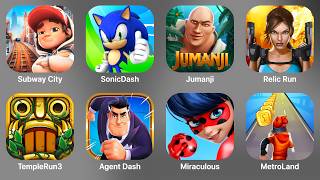 Subway City, Sonic Dash, Jumanji, Relic Run, Temple Run 3, Agent Dash,  Miraculous, MetroLand screenshot 2