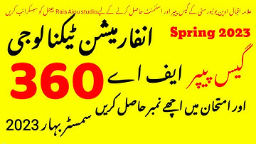 aiou 360 guess paper|aiou 360 guess paper 2023|Aiou code 360 guess paper spring 2023