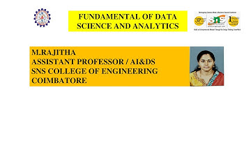 Time series analysis | Fundamental of data science and analytics | SNS INSTITUTIONS