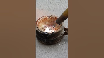 Melting 14k scrap gold jewelry