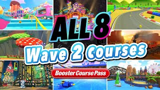 Full Race on All 8 NEW Mario Kart 8 Deluxe Booster Pass WAVE 2 DLC Courses! (Turnip + Propeller Cup)