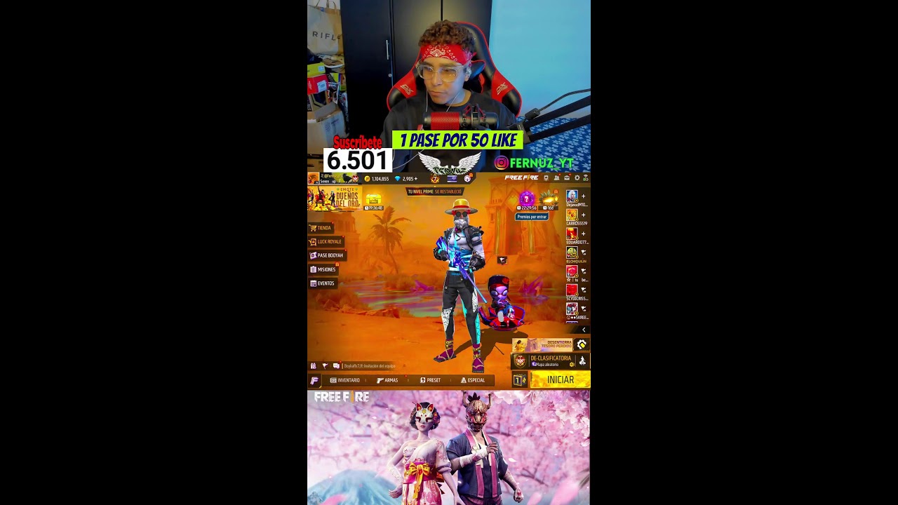 🔴FREE FIRE EN DIRECTO [ REGALANDO EL PASE BOOYAH ]🔴 #freefire