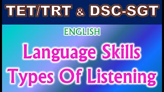 TET/DSC SGT English Methodology - Language Skills Types Of Listening