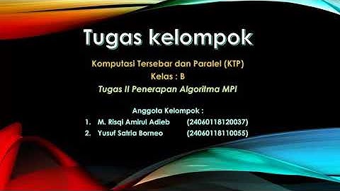 Tugas II Penerapan Algoritma MPI | Count Primes and Average MPI