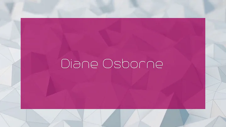 Diane Osborne - appearance