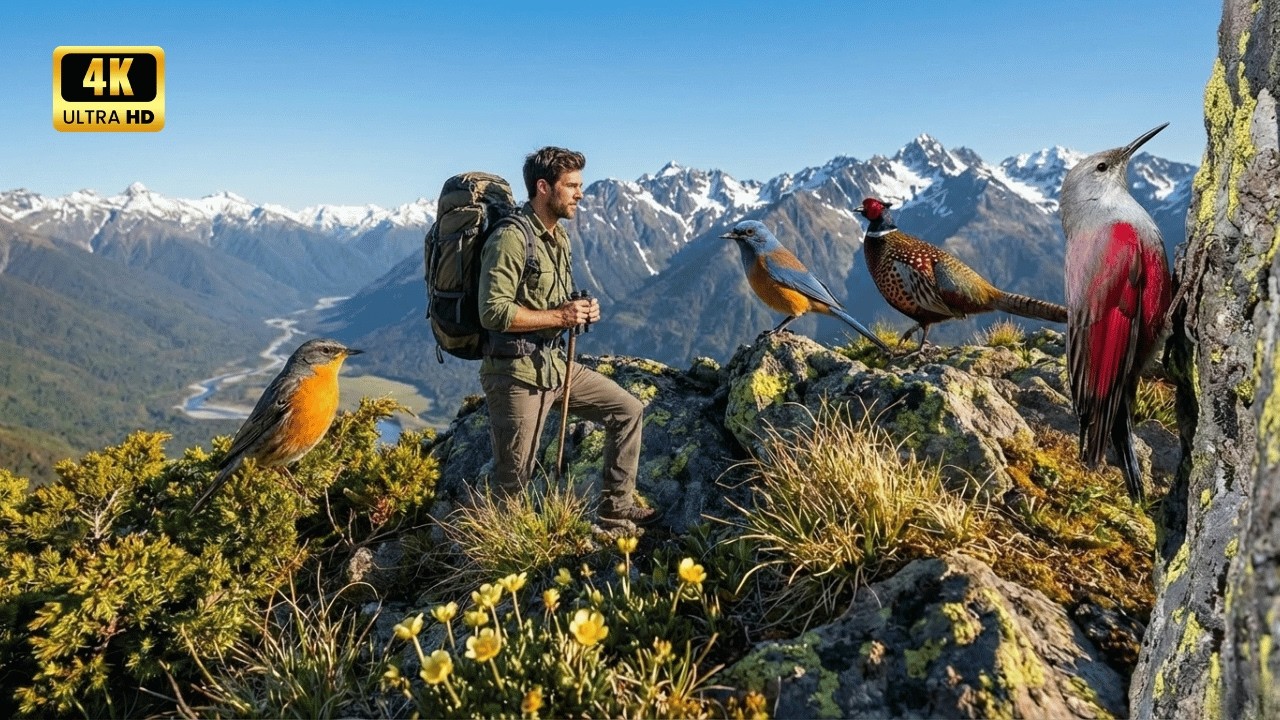 Mountain Ridge Birdlife 🏔️🐦  Crisp Air, Gentle Calls & Silence  4K HDR