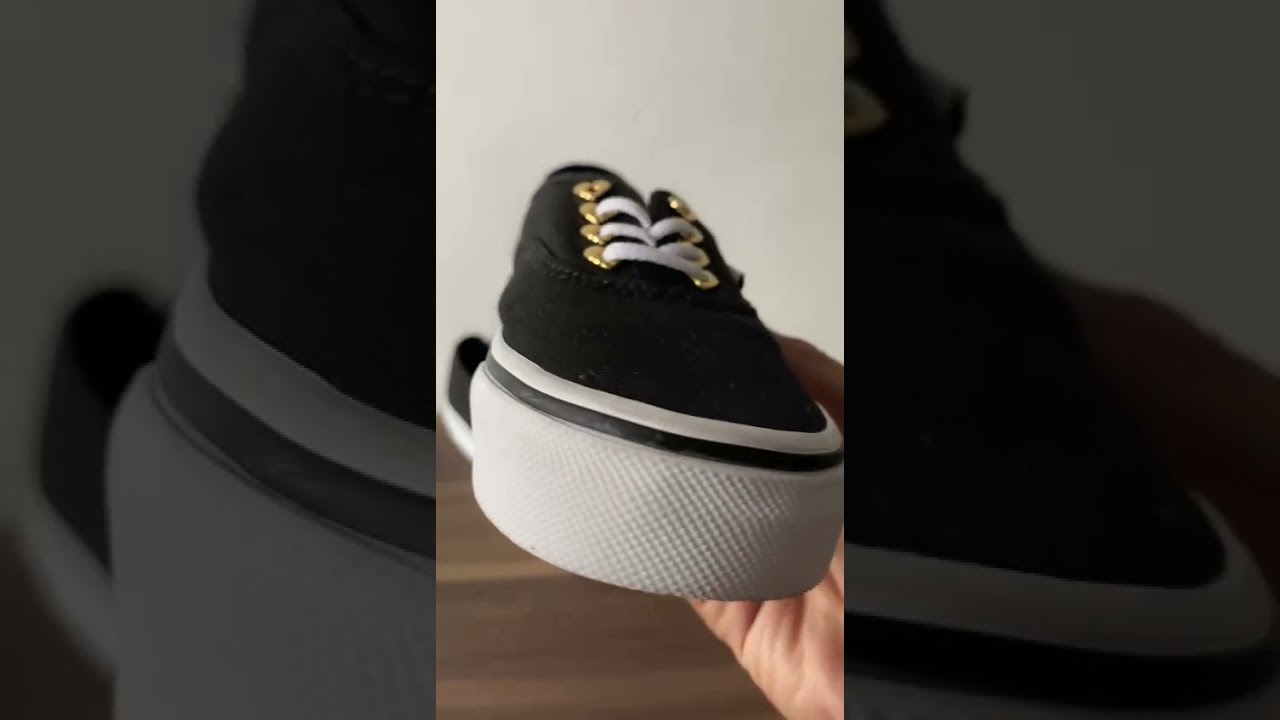 vans black gold eyelets