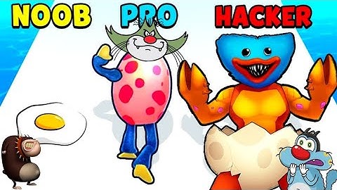 NOOB vs PRO vs HACKER In Monster Egg 3D Android iOS Oggy And Jack @TaimurOP