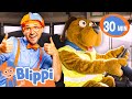 Wheels on the Bus Go Round and Round Song | Blippi Songs｜Kids Songs｜Trucks for Kids