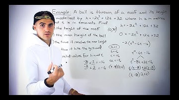 Grade 10 Math (Ontario, MPM2D) - A Ball Being Thrown Off Roof Quadratic Problem