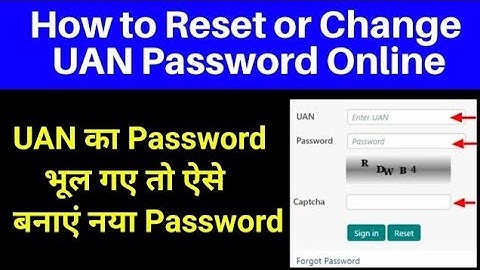 How to Reset or Change UAN / EPF / EPFO / PF Password Online | PF Password Online reset or change