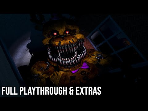 Five Nights at Freddy's 4 Full Playthrough Nights 1-6, Minigames, Endings,  Extras + No Deaths! (NEW) 