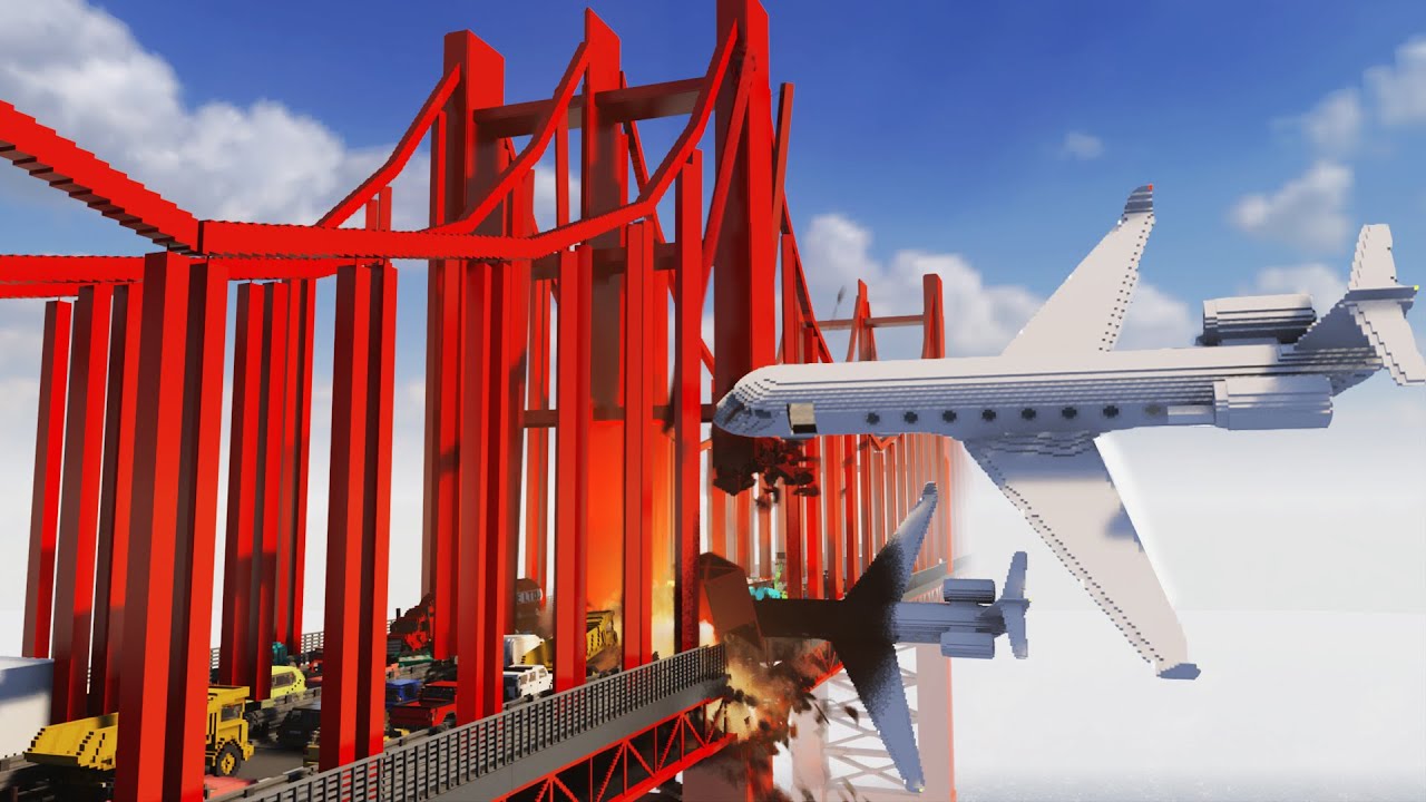 Plane vs Golden Gate Bridge with Traffic #2 | Teardown