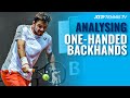 Analyse des revers  une main des joueurs de tennis atp