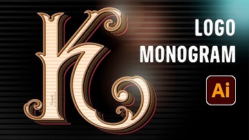 How to make Custom Type Designs - Letter K Monogram - in Adobe Illustrator