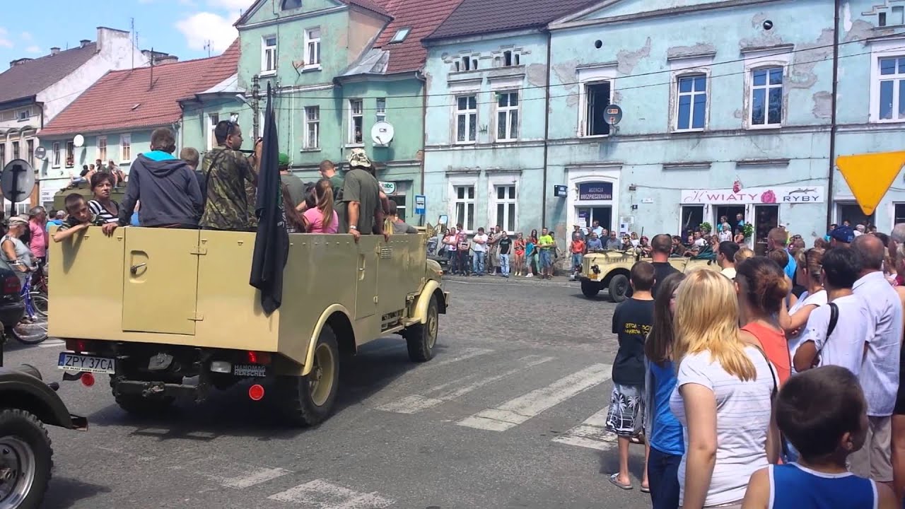 IX Zlot Pojazdów Militarnych Lipiany Plac Wolności wyjazd na żwirownie