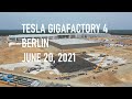 Tesla Gigafactory 4 Berlin | Primed Model Y bodies spotted | June 20, 2021 | DJI drone 4K Video