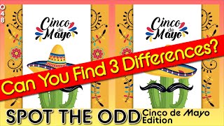 Cinco de Mayo | Game 48 | Find 3 Differences | spot the odd | Test your eyes | Classroom activities