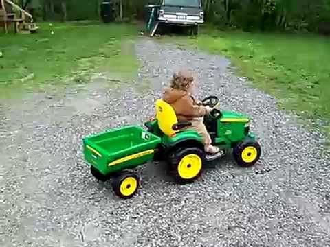 john deere electric tractor & trailer