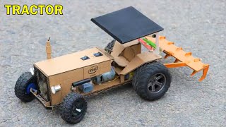 How to make a tractor using DC Motor and Cardboard - RC Tractor
