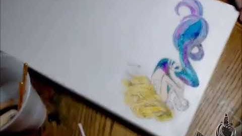 Photo transfer on canvas/ Unicorn SPiT water color Quick!