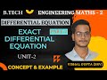 Differential Equation || Exact Differential Equation-2 Concept &amp; Example By SRV Sir || Mathematics-2