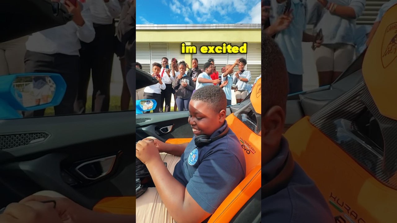 Surprising My Security Guards Son with A Lamborghini at School!